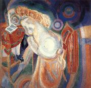 Delaunay, Robert The nude female is reading oil painting